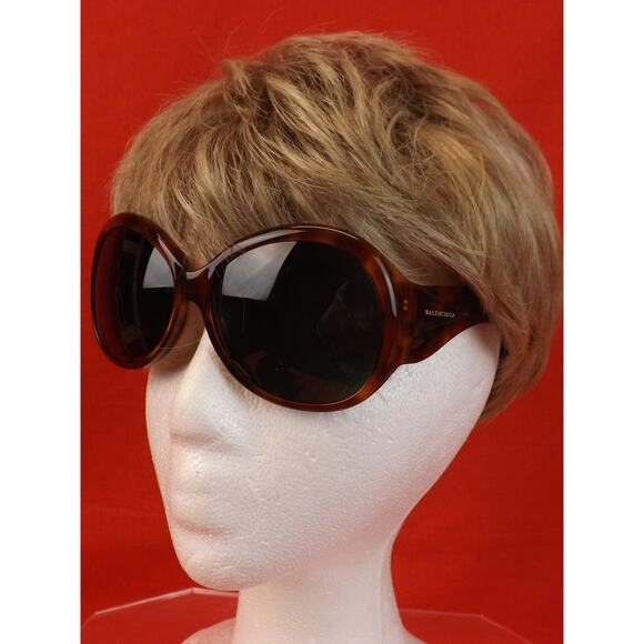 NWT BALENCIAGA BA2013 53N BROWN PLASTIC FRAME OVERSIZED SUNGLASSES $495 ITALY main image 8